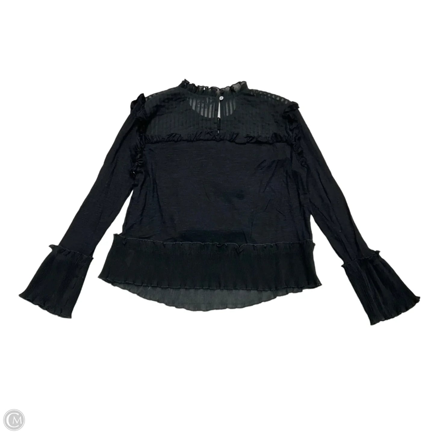 Blouse Long Sleeve By Anthropologie In Black, Size: S