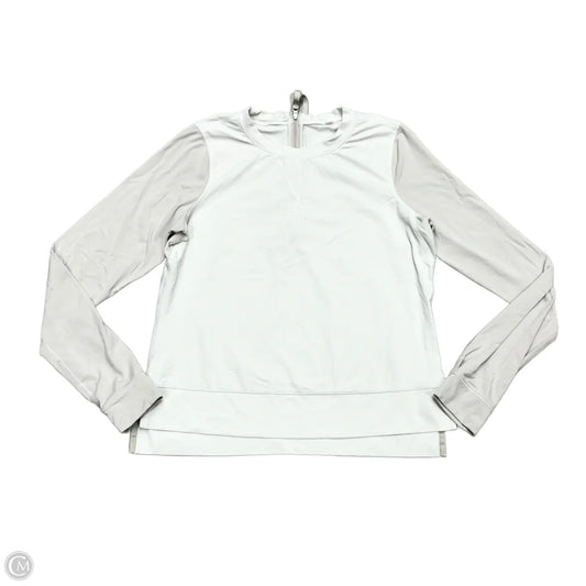 Athletic Top Long Sleeve Collar By Lululemon In White, Size: S