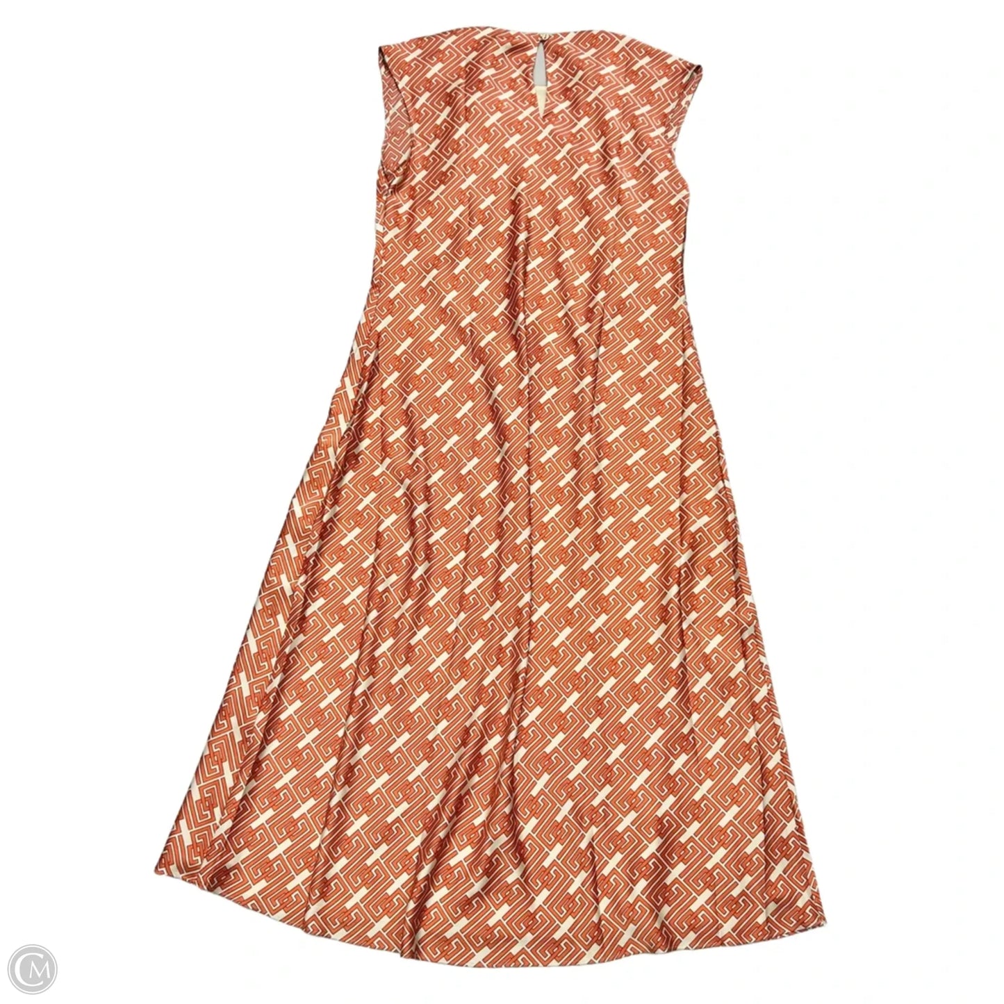 Dress Casual Maxi By Ann Taylor In Cream & Orange, Size: L