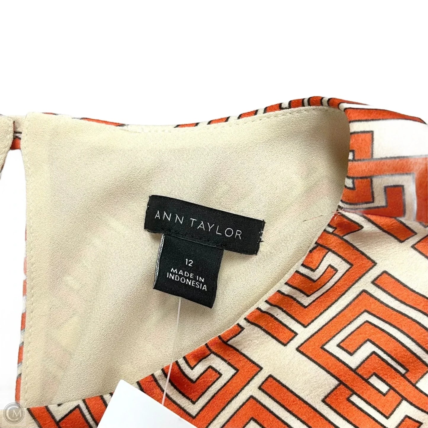 Dress Casual Maxi By Ann Taylor In Cream & Orange, Size: L