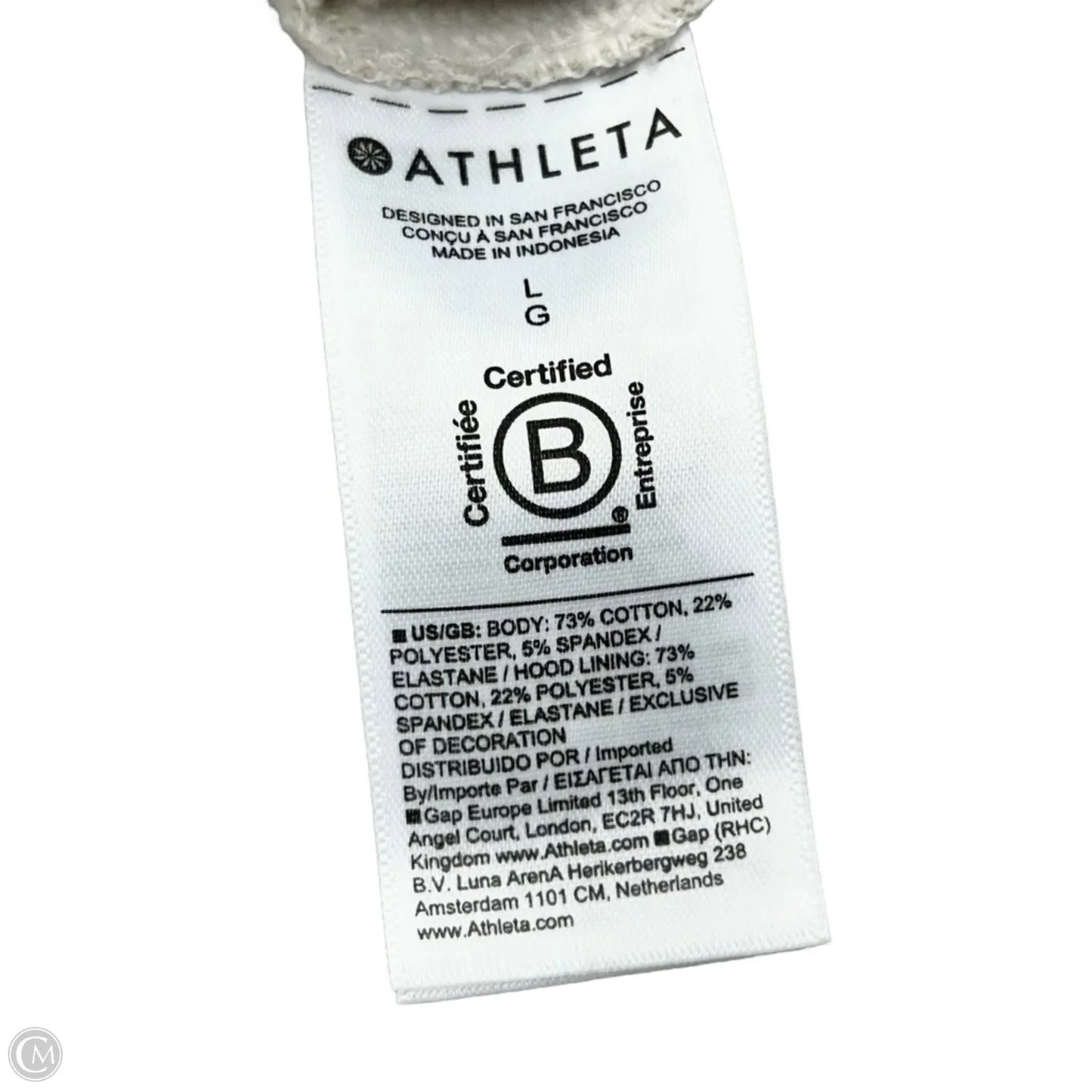 Athletic Jacket By Athleta In Cream, Size: L