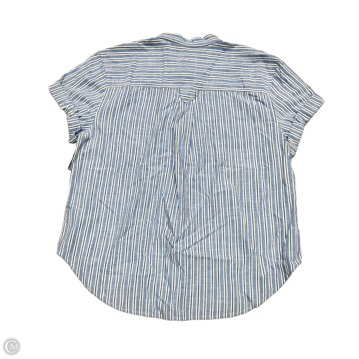 Blouse Short Sleeve By Madewell In Blue & White, Size: Xl