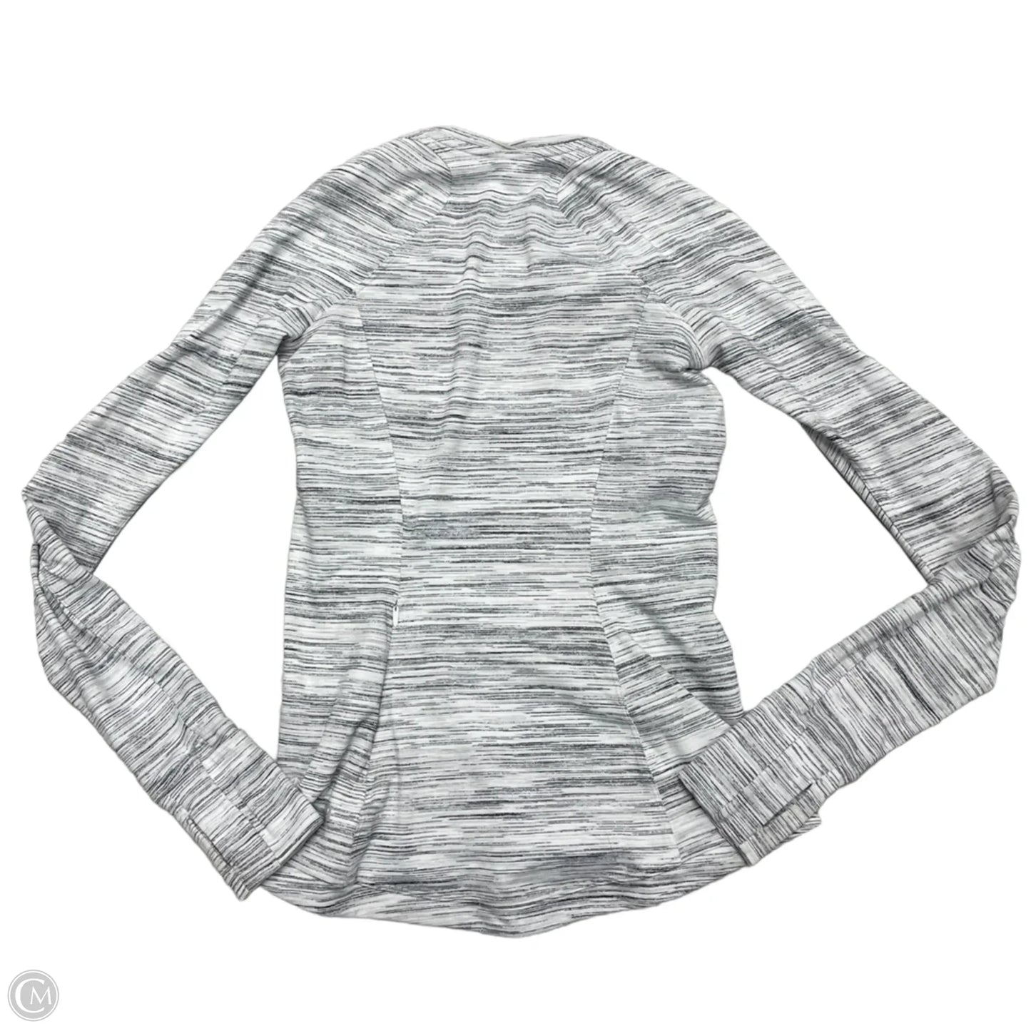 Athletic Top Long Sleeve Crewneck By Lululemon In Grey & White, Size: S