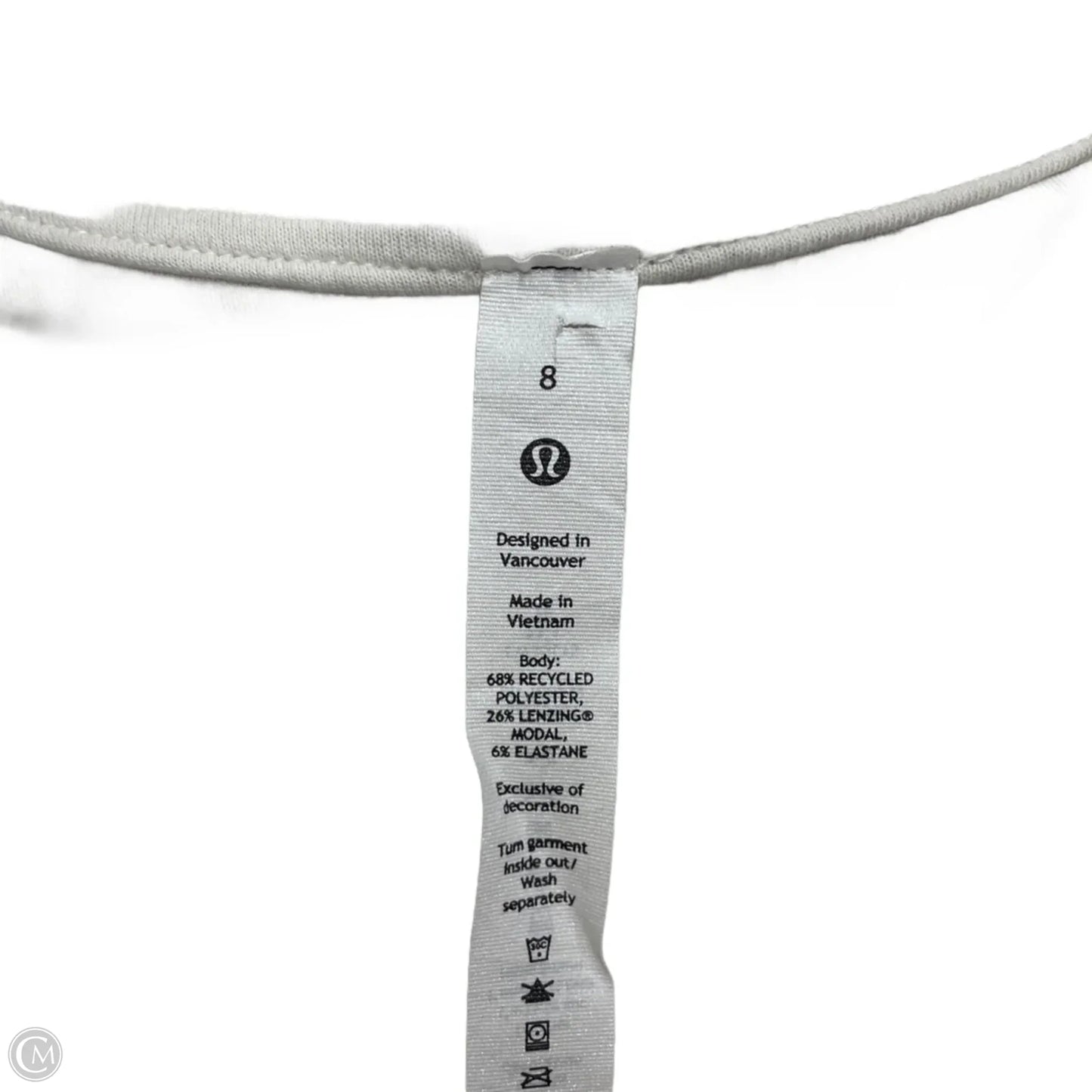 Athletic Top Short Sleeve By Lululemon In Cream, Size: M