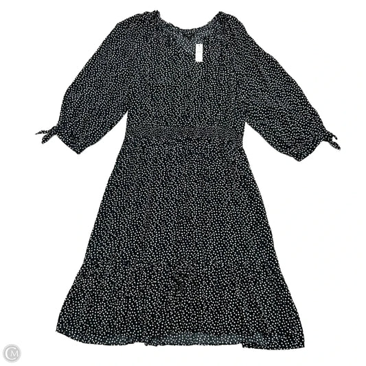 Dress Casual Midi By Talbots In Black & White, Size: 2x