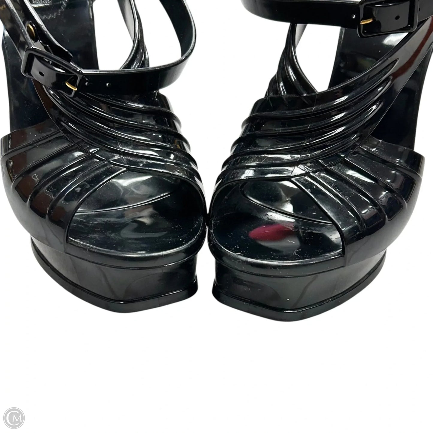Shoes Luxury Designer By Yves Saint Laurent In Black, Size: 6.5