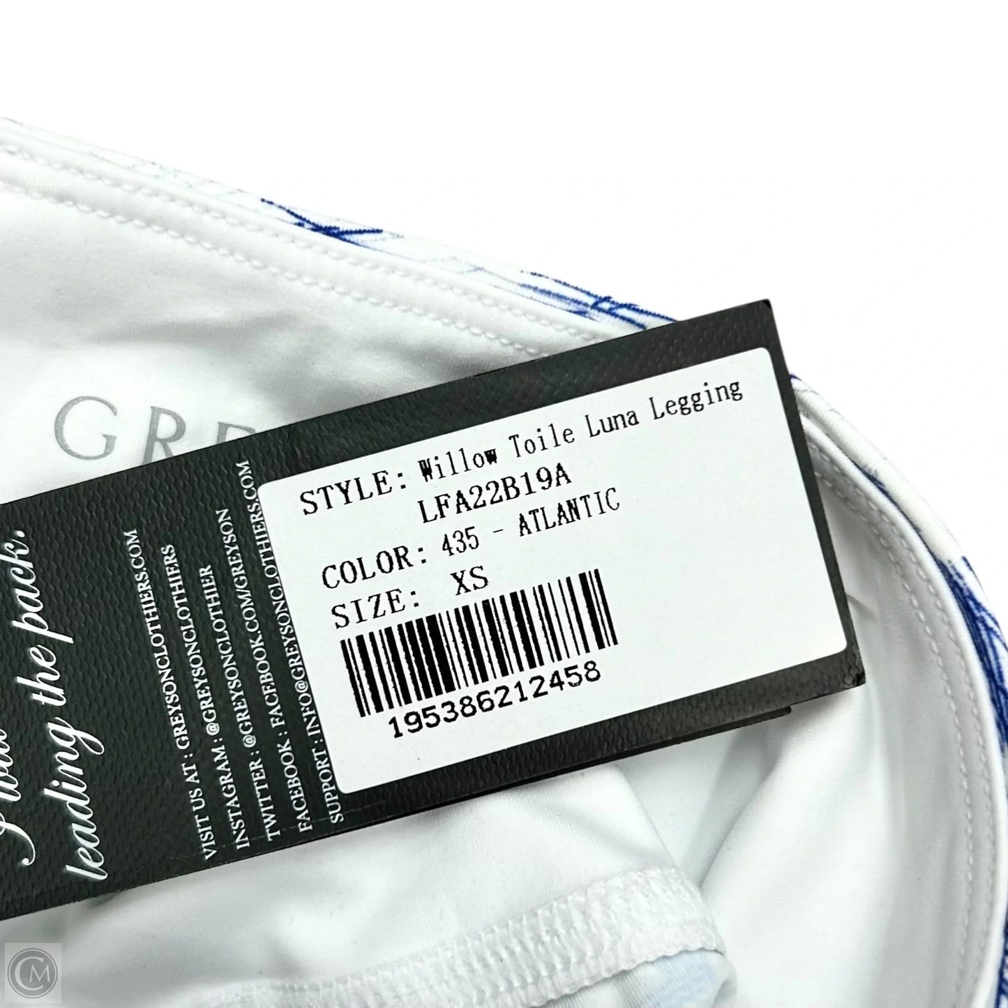 Athletic Leggings By Greyson In Blue & White, Size: Xs