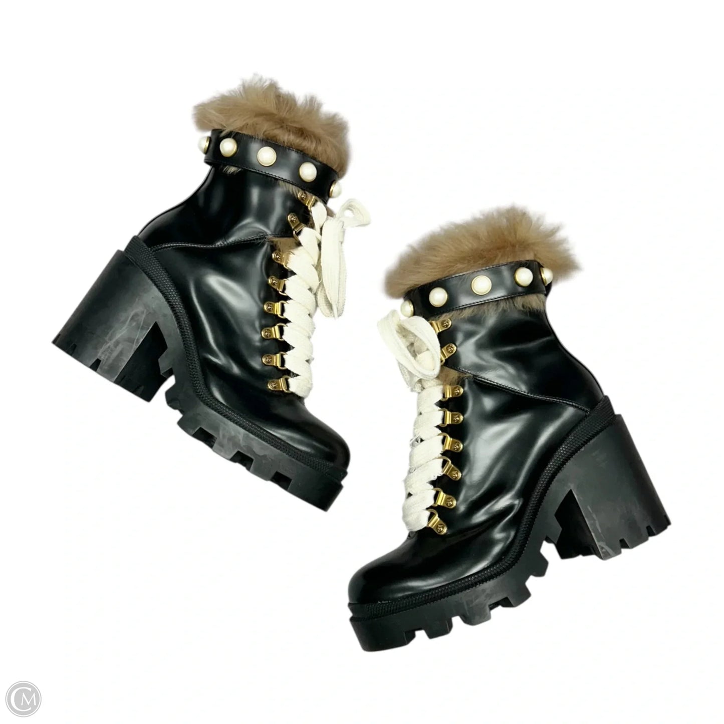 Boots Luxury Designer By Gucci In Black, Size: 7