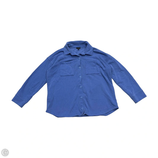 Jacket Shirt By Talbots In Blue, Size: L