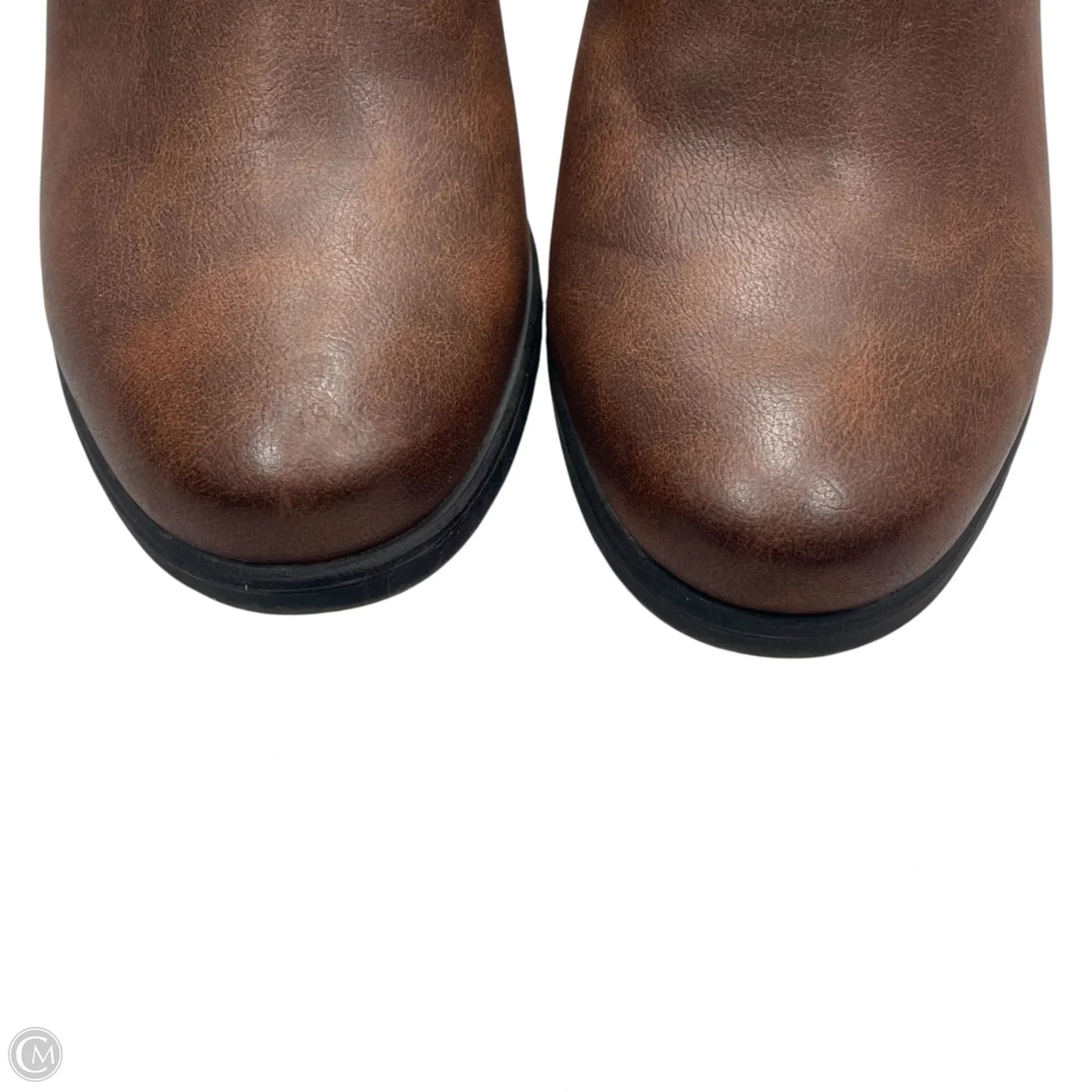 Boots Ankle Heels By Natural Soul In Brown, Size: 8