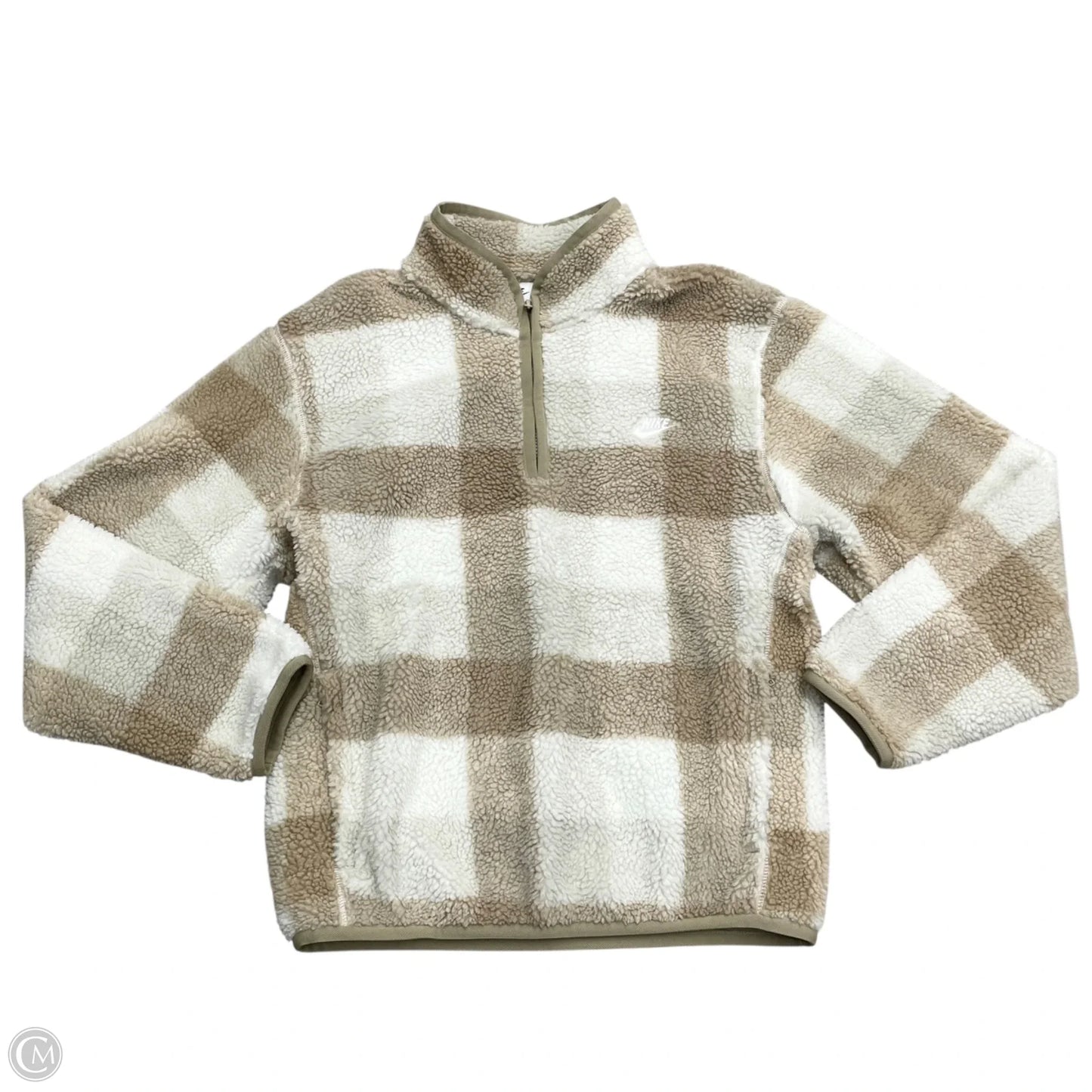 Jacket Faux Fur & Sherpa By Nike In Cream & White, Size: S