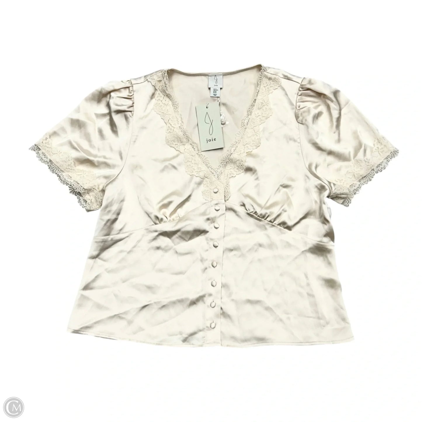 Top Short Sleeve By Joie In Tan, Size: Xl