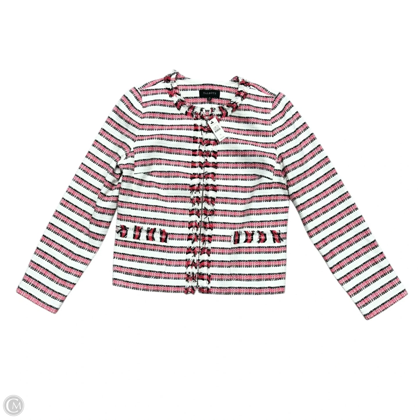 Blazer By Talbots In Pink & White, Size: M