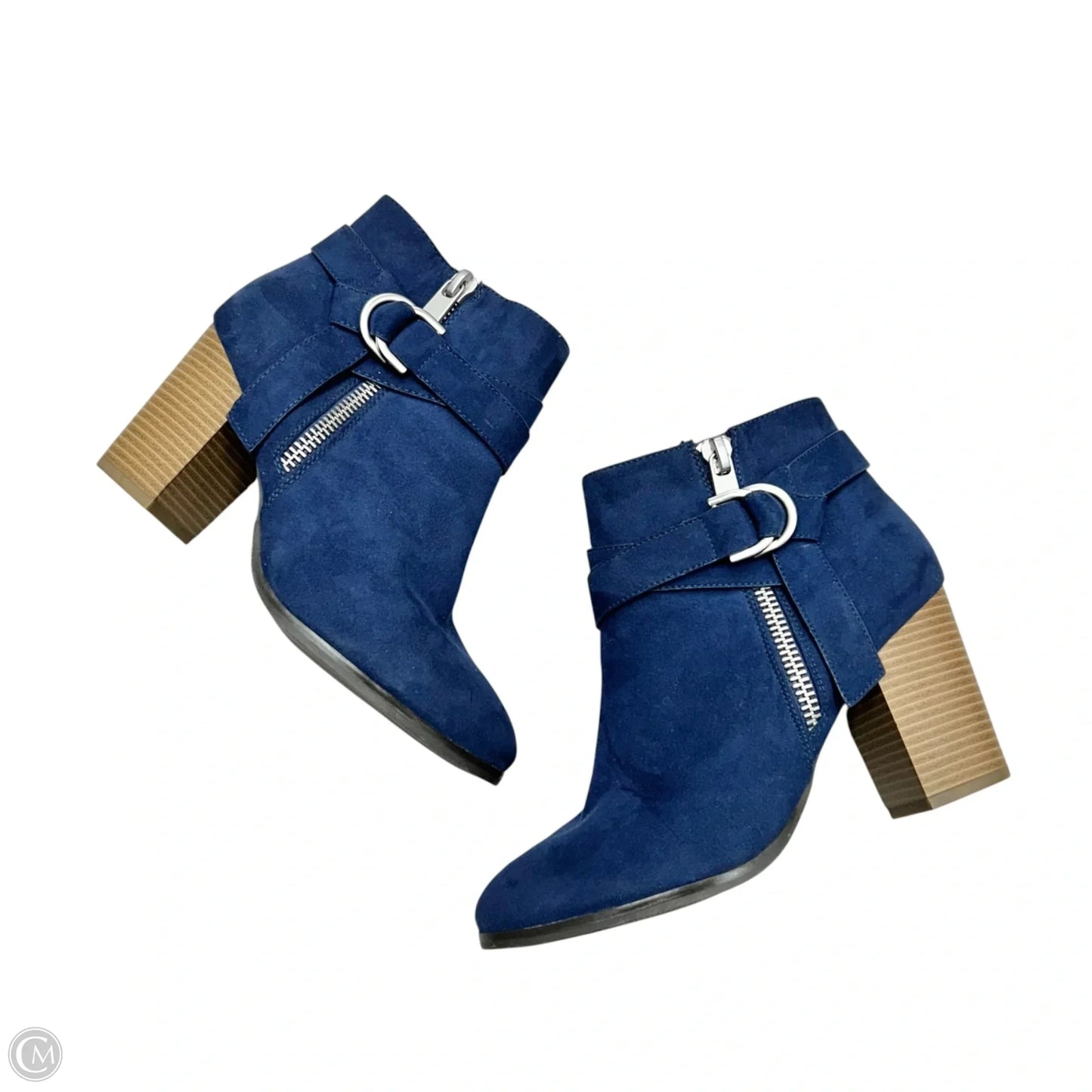 Boots Ankle Heels By Apt 9 In Blue Denim, Size: 9.5