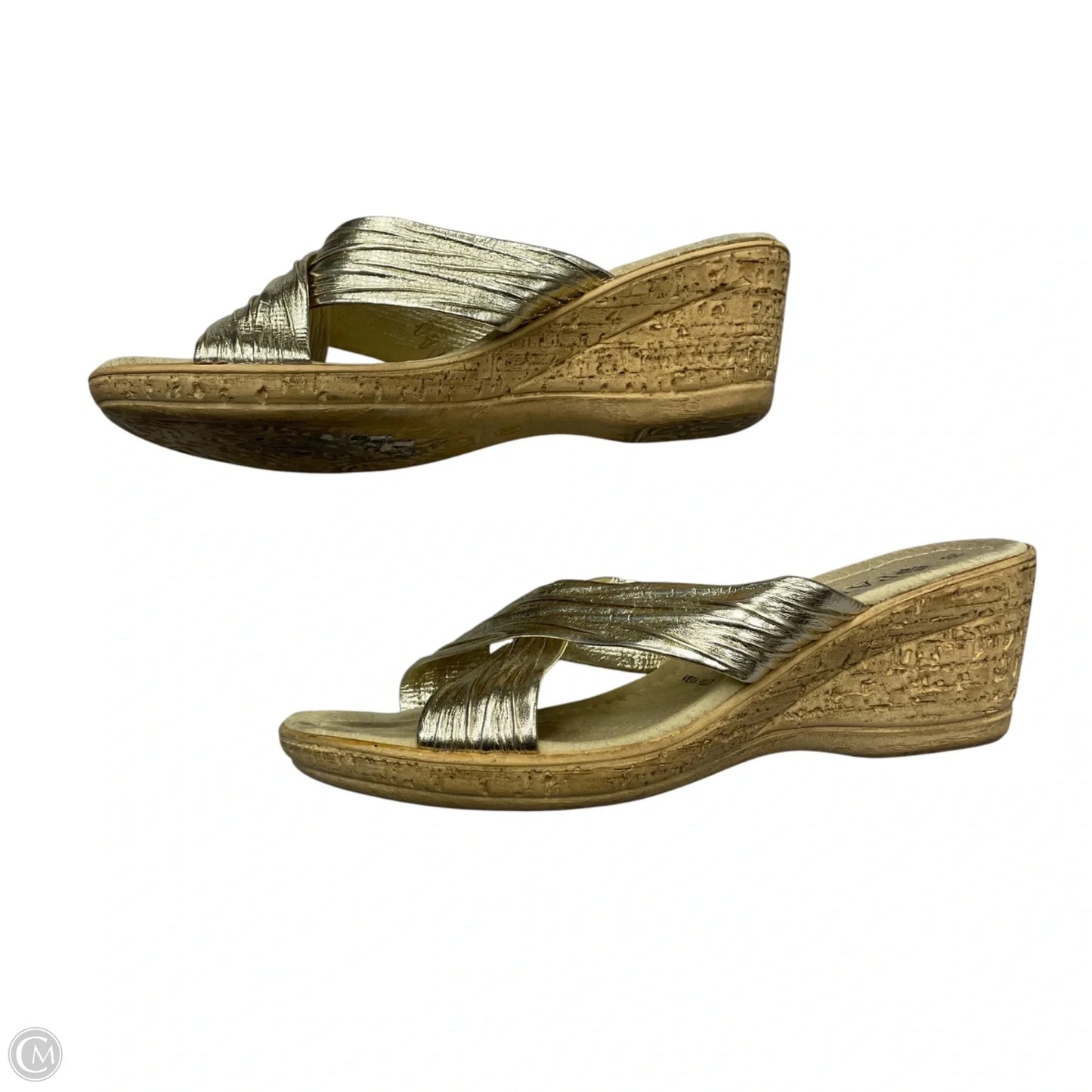 Sandals Heels Wedge By Spring Step In Gold, Size: 7.5