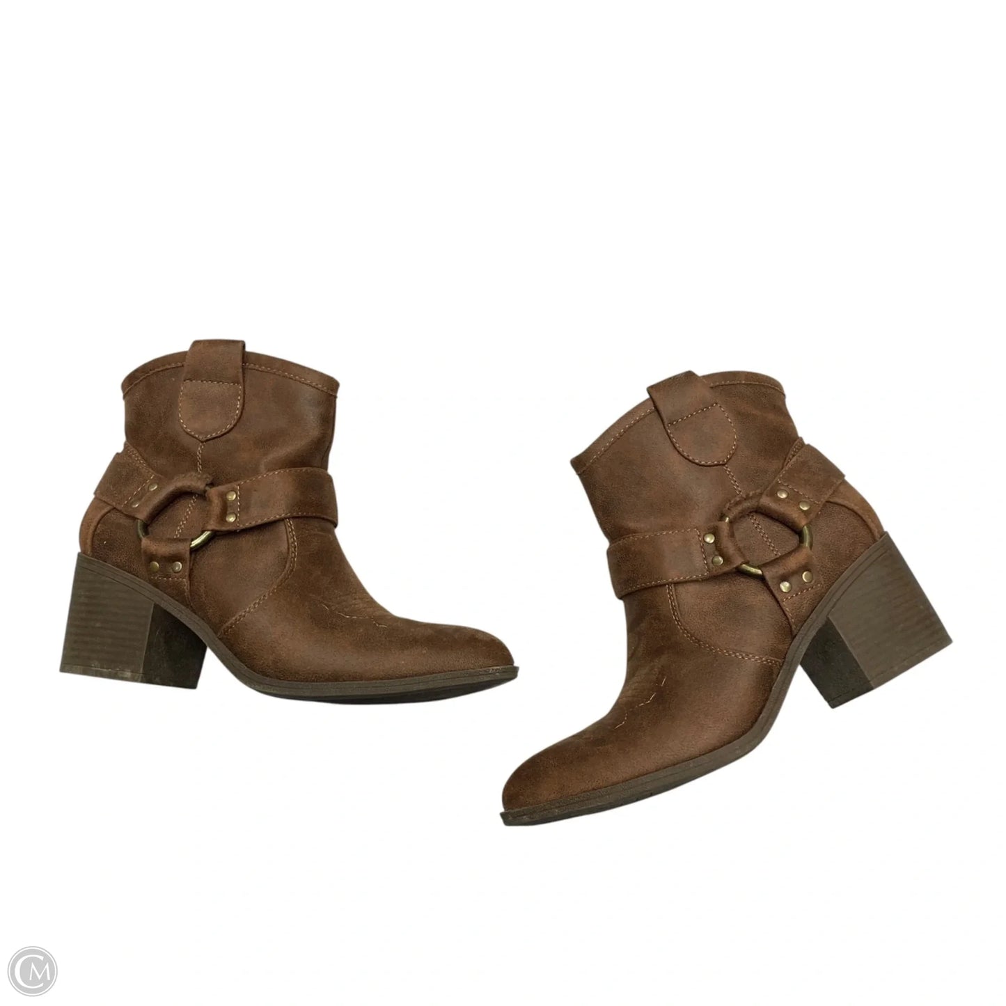 Boots Ankle Heels By Xappeal In Brown, Size: 8