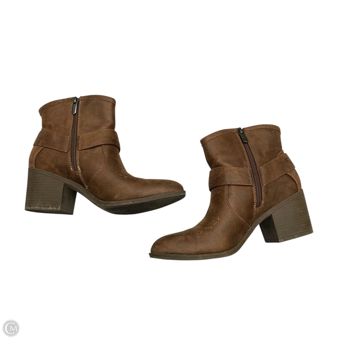 Boots Ankle Heels By Xappeal In Brown, Size: 8
