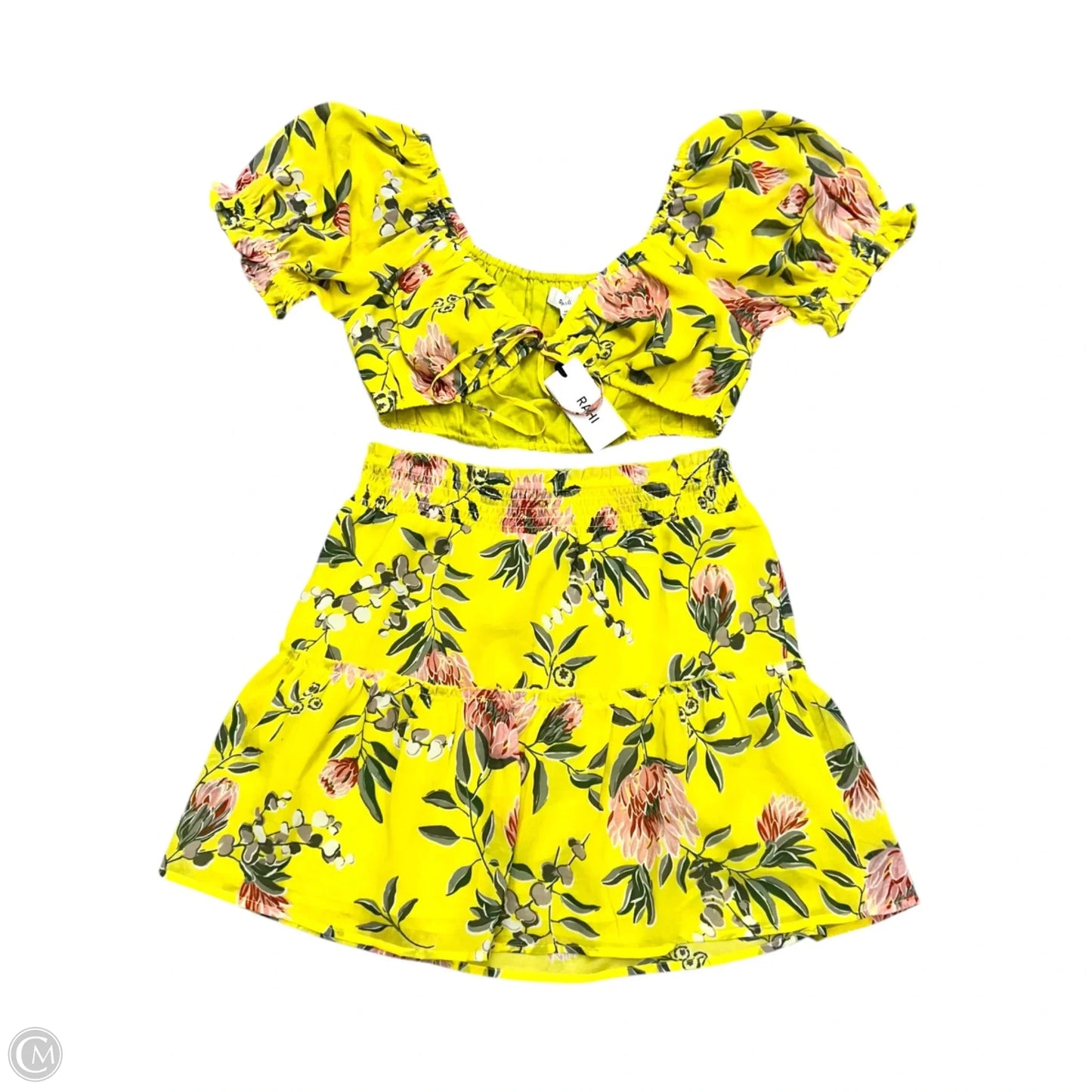 Skirt Set 2pc By Rahi In Yellow, Size: M