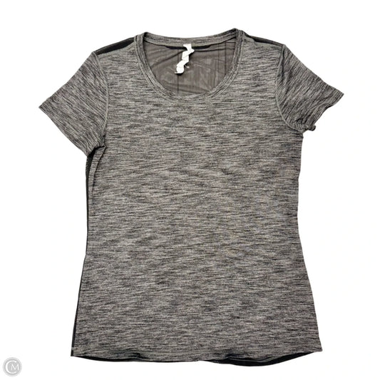 Athletic Top Short Sleeve By Lululemon In Black & Grey, Size: M