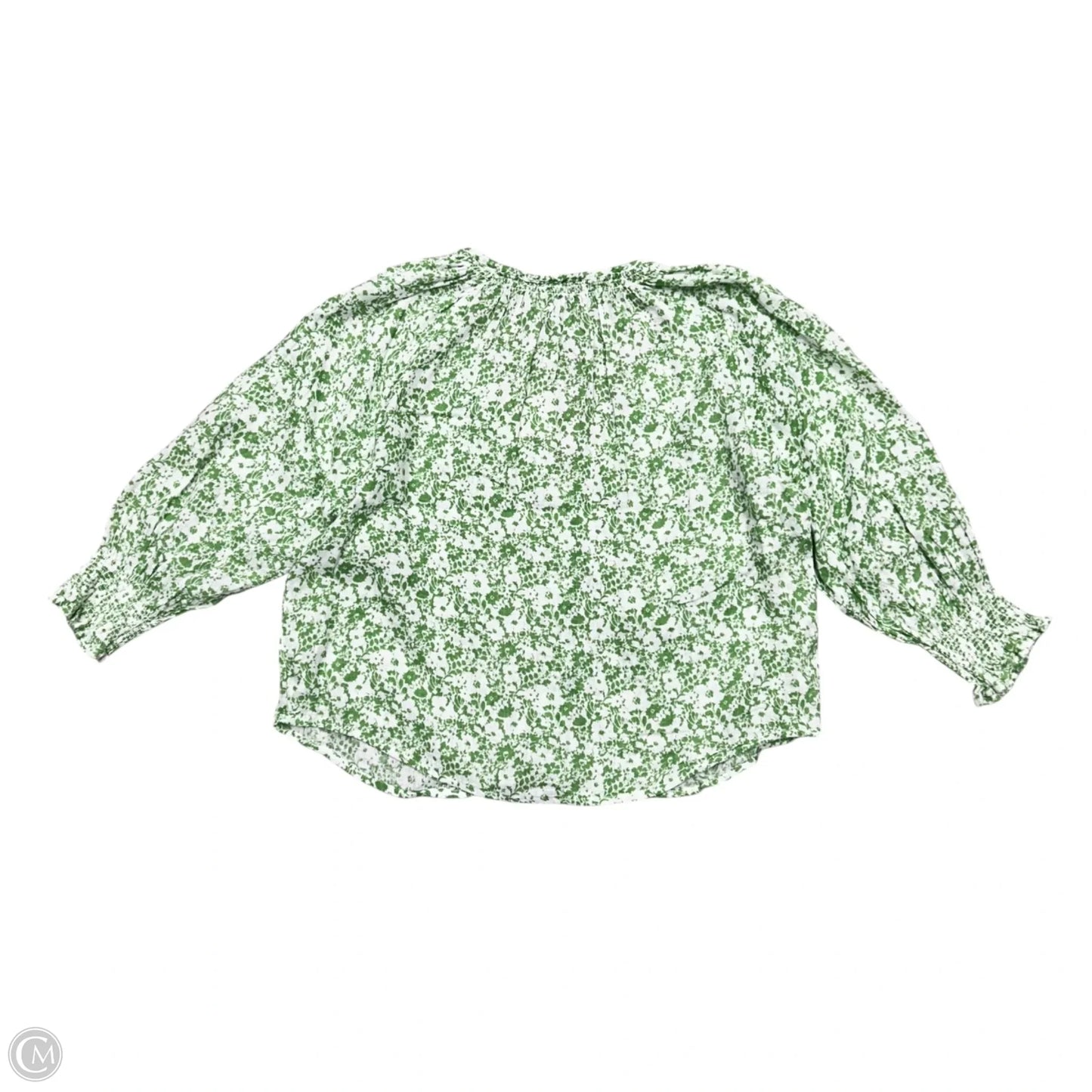 Top Long Sleeve By Rails In Green & White, Size: S