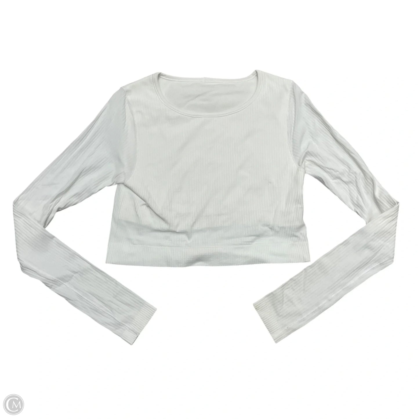 Athletic Top Long Sleeve Collar By Lululemon In White, Size: M