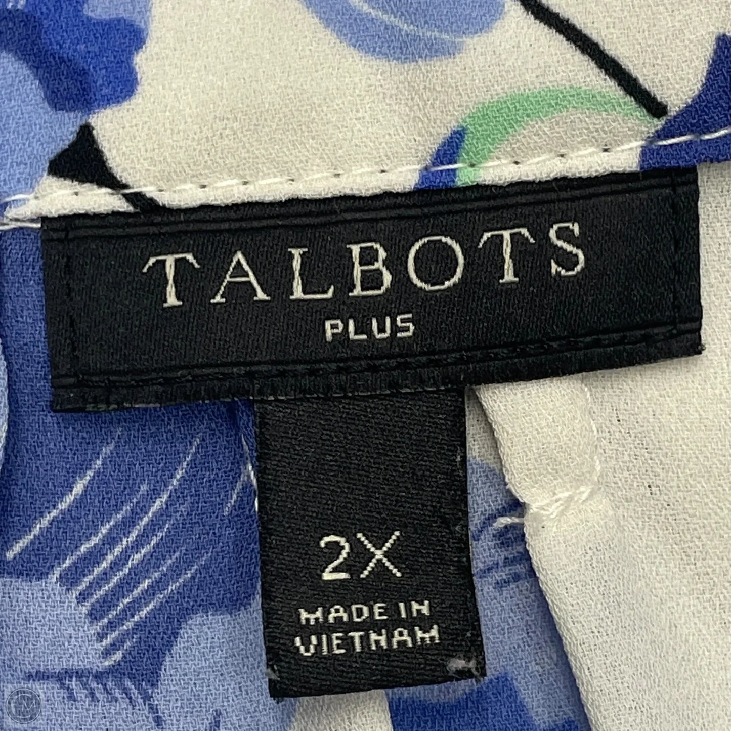 Blouse Sleeveless By Talbots In Blue & White, Size: 2x