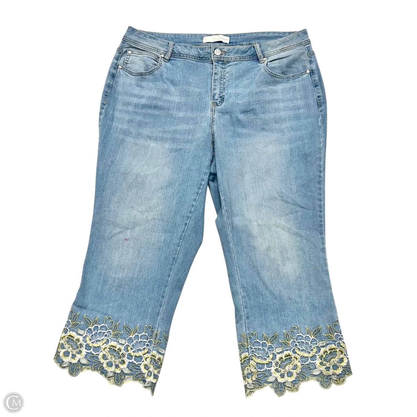 Jeans Cropped By Cato In Blue Denim, Size: 16