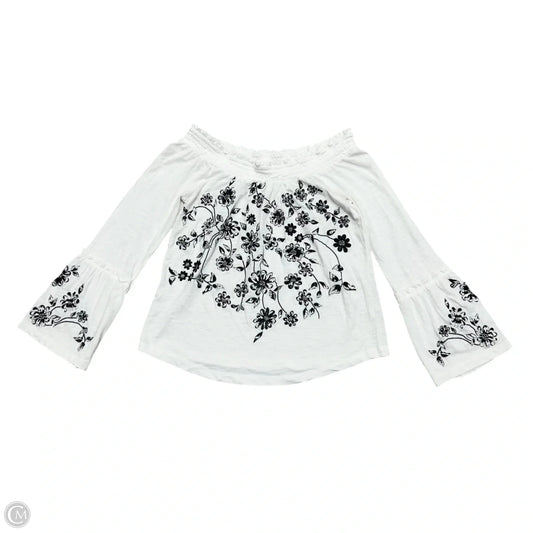 Top Long Sleeve By Anthropologie In Black & White, Size: Xs