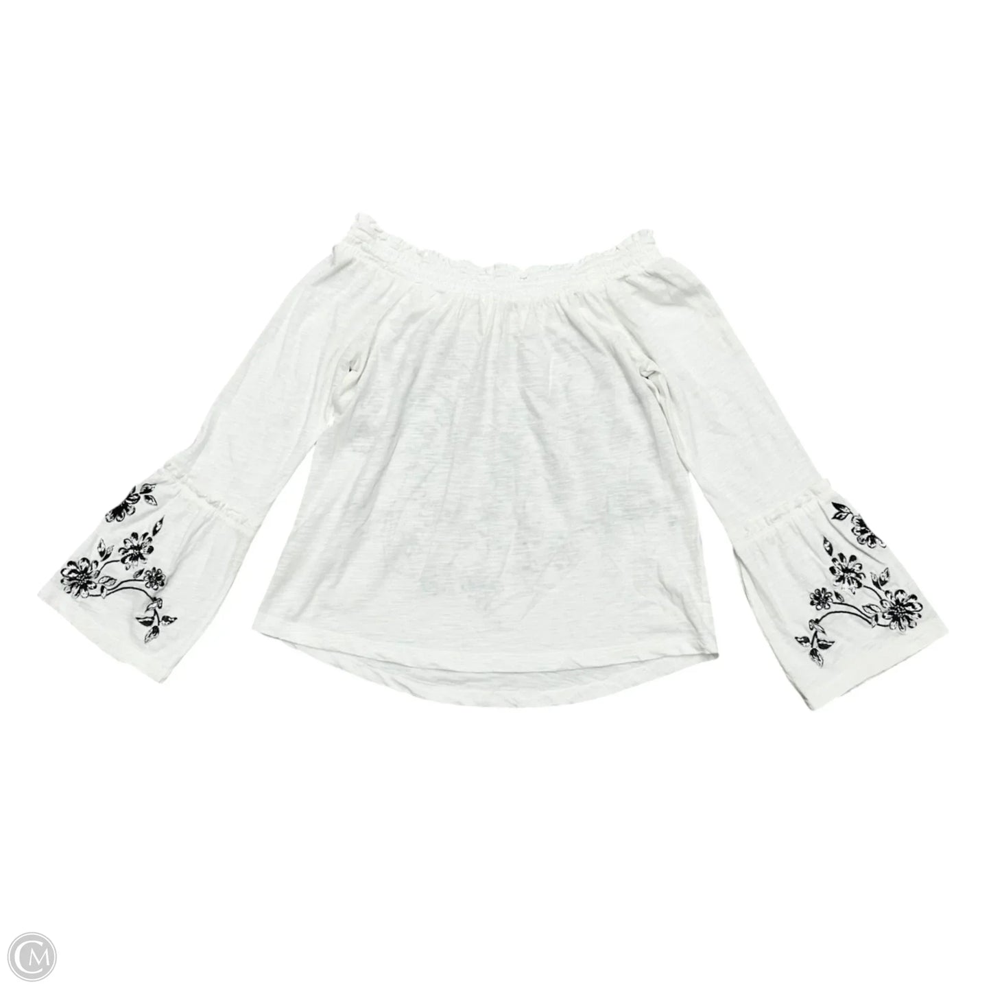 Top Long Sleeve By Anthropologie In Black & White, Size: Xs