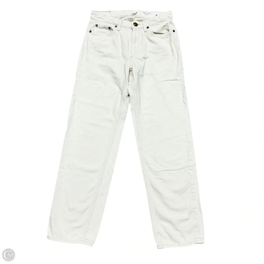Jeans Wide Leg By Rag And Bone In Cream Denim, Size: 0