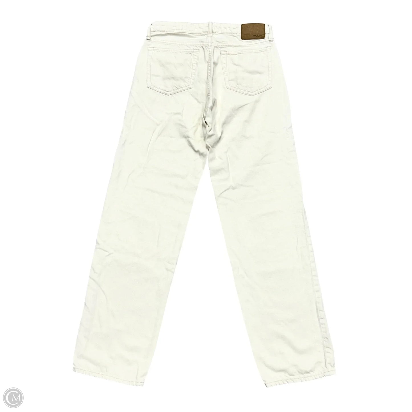 Jeans Wide Leg By Rag And Bone In Cream Denim, Size: 0