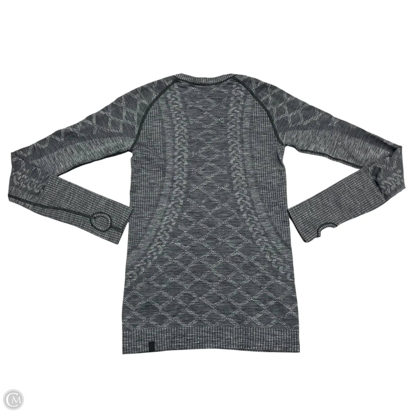 Athletic Top Long Sleeve Collar By Lululemon In Grey, Size: S
