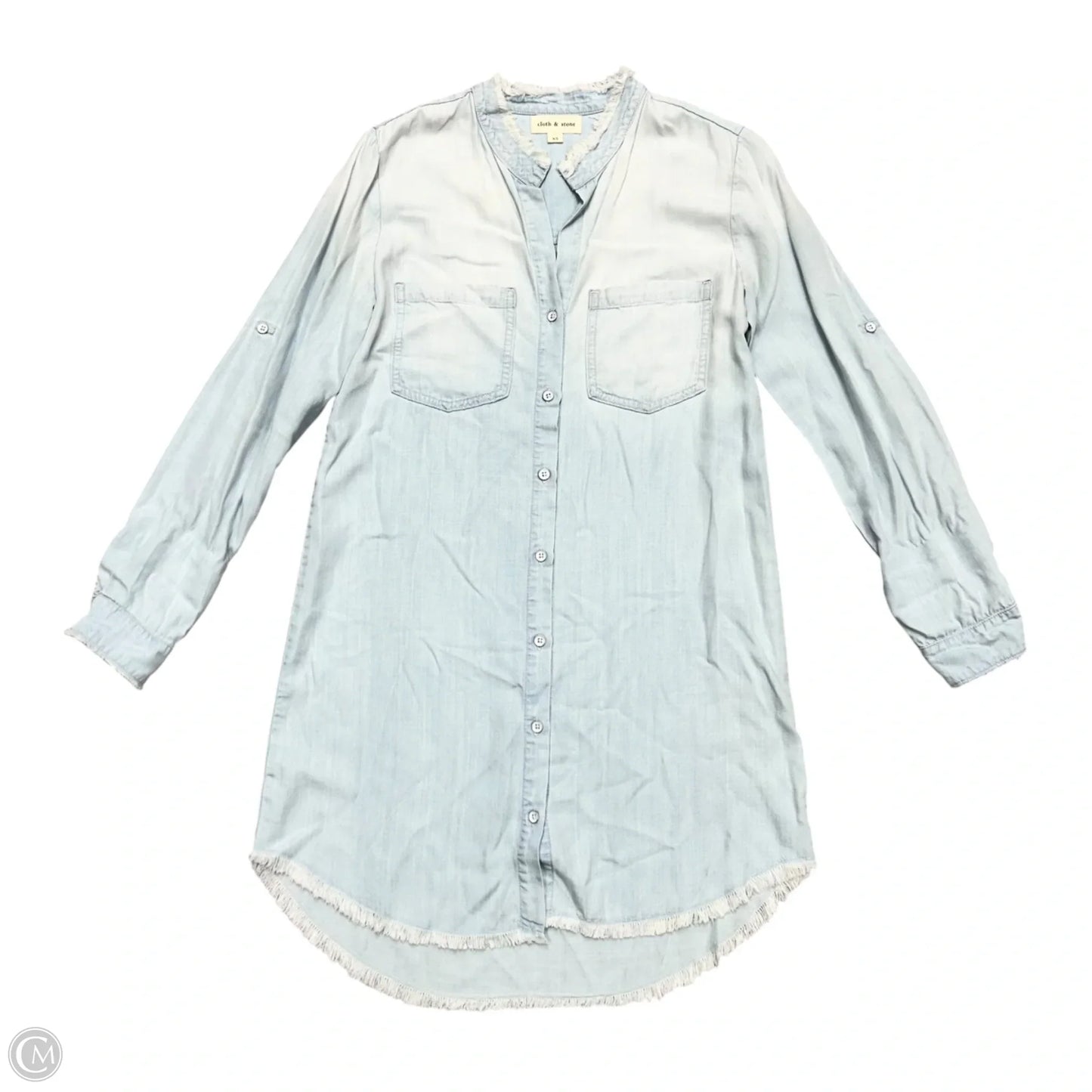 Dress Casual Midi By Cloth & Stone In Blue Denim, Size: Xs