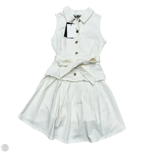Dress Casual Midi By En Saison In White Denim, Size: S