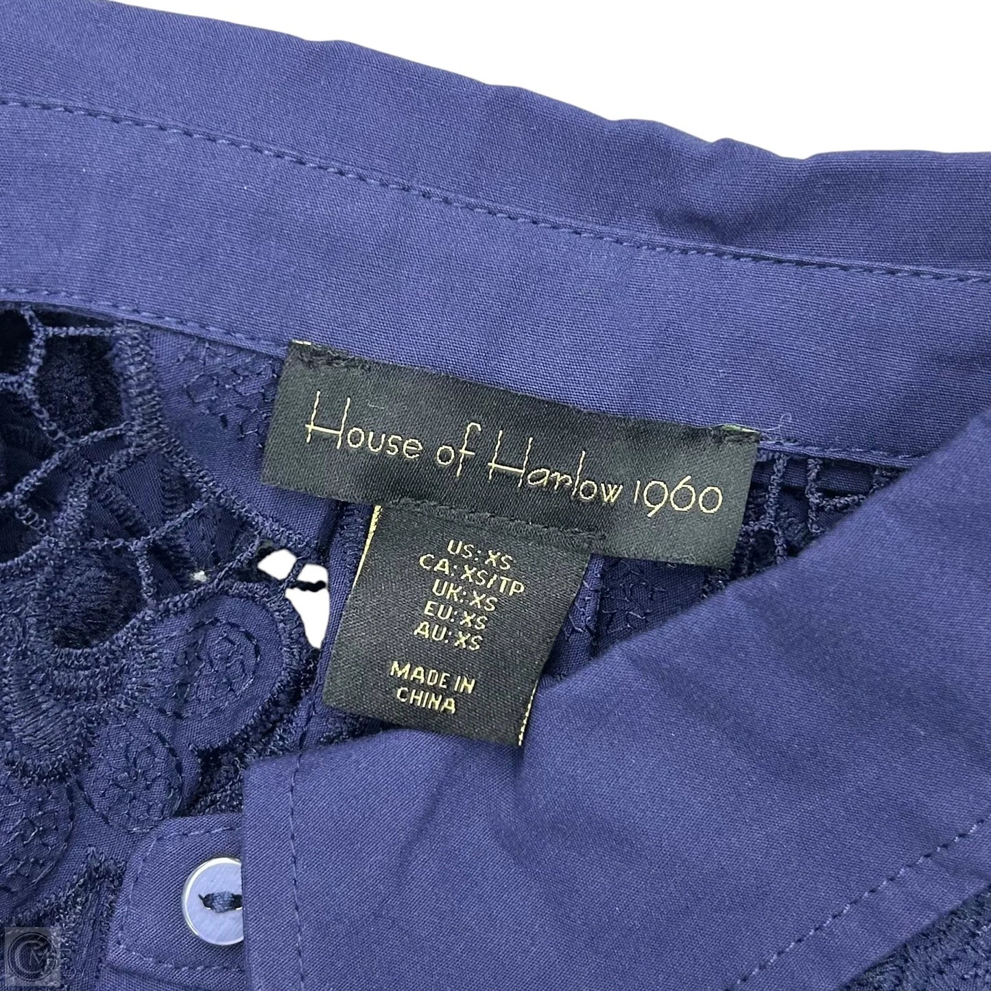 Top Long Sleeve By House Of Harlow In Navy, Size: Xs