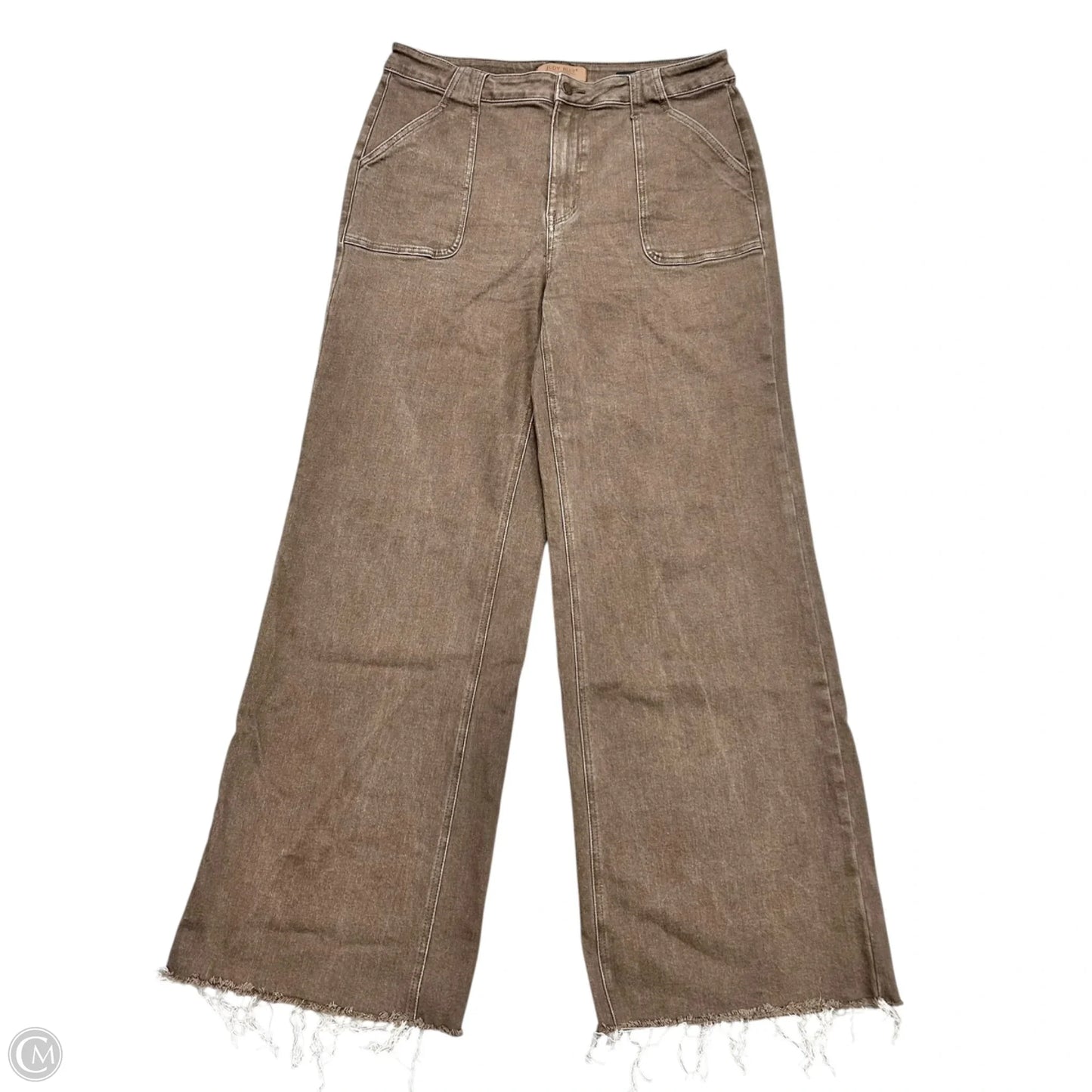 Jeans Wide Leg By Judy Blue In Brown Denim, Size: 14