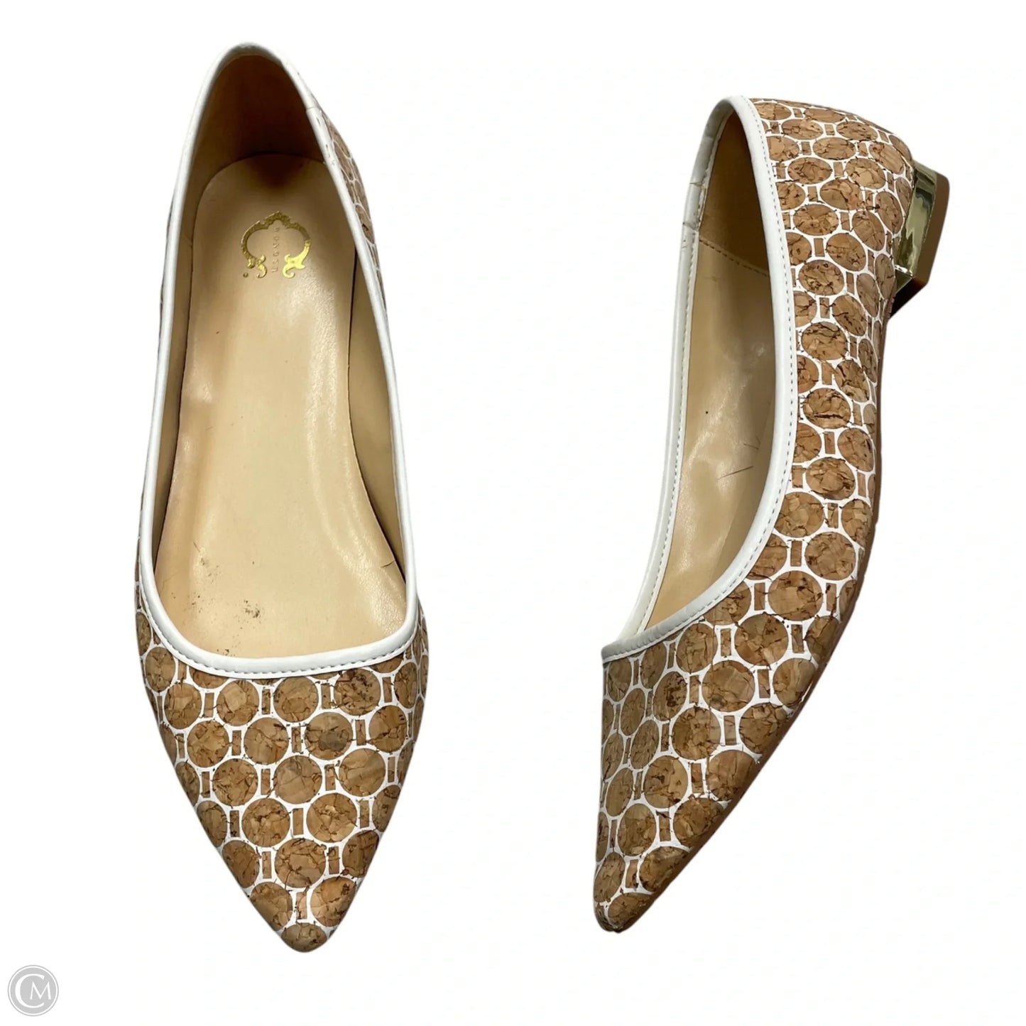 Shoes Flats By Clothes Mentor In Tan & White, Size: 8