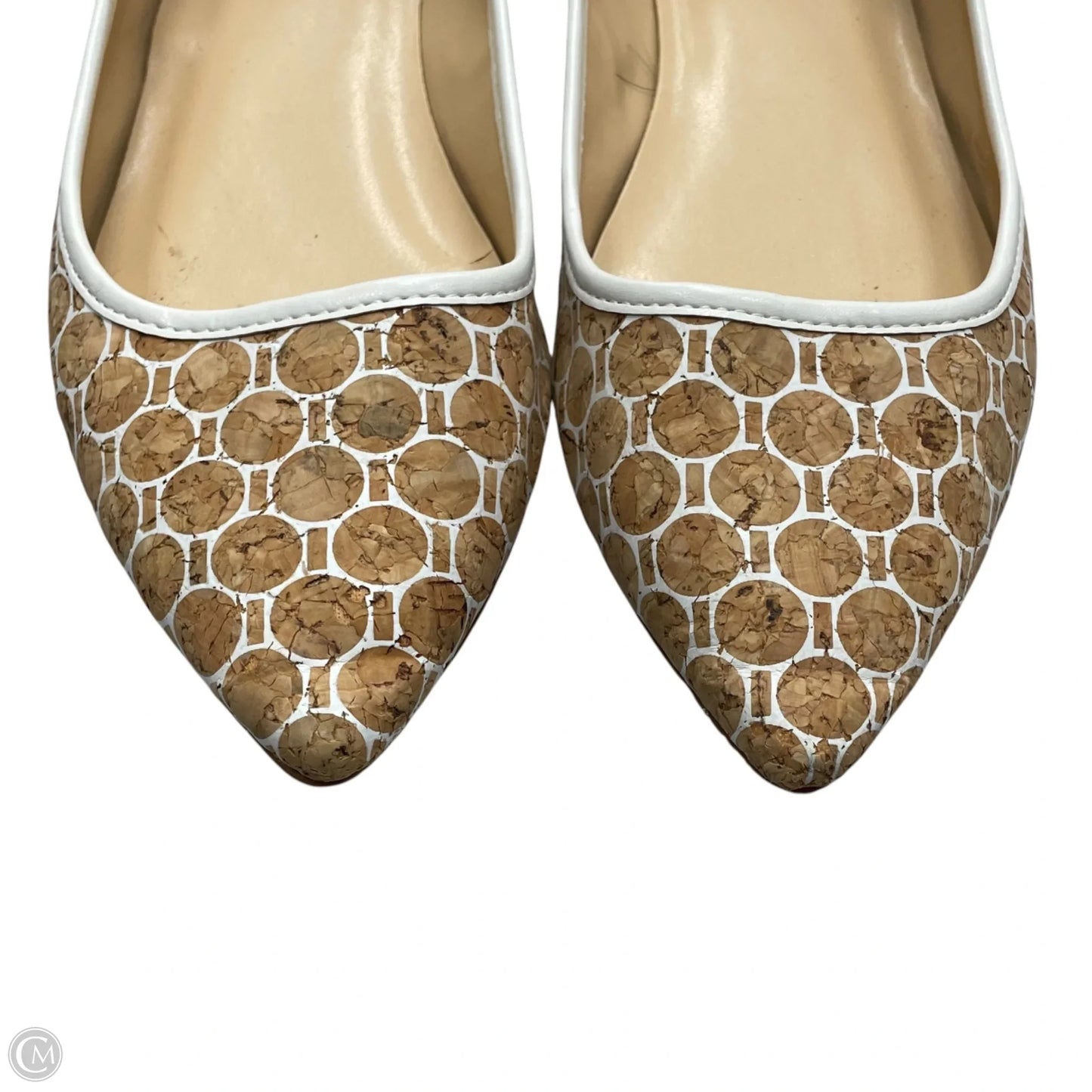 Shoes Flats By Clothes Mentor In Tan & White, Size: 8
