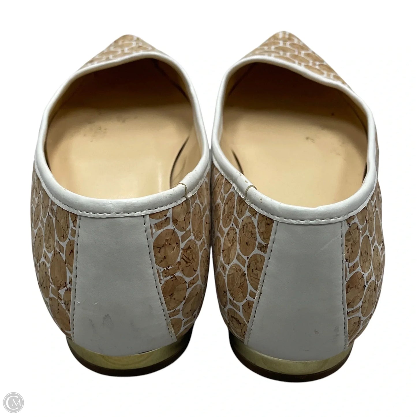 Shoes Flats By Clothes Mentor In Tan & White, Size: 8