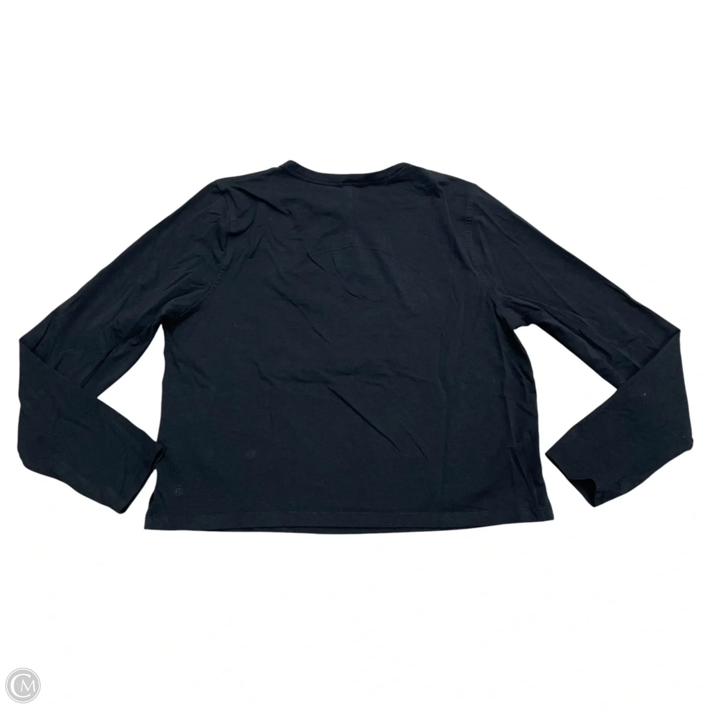 Athletic Top Long Sleeve Collar By Lululemon In Black, Size: M