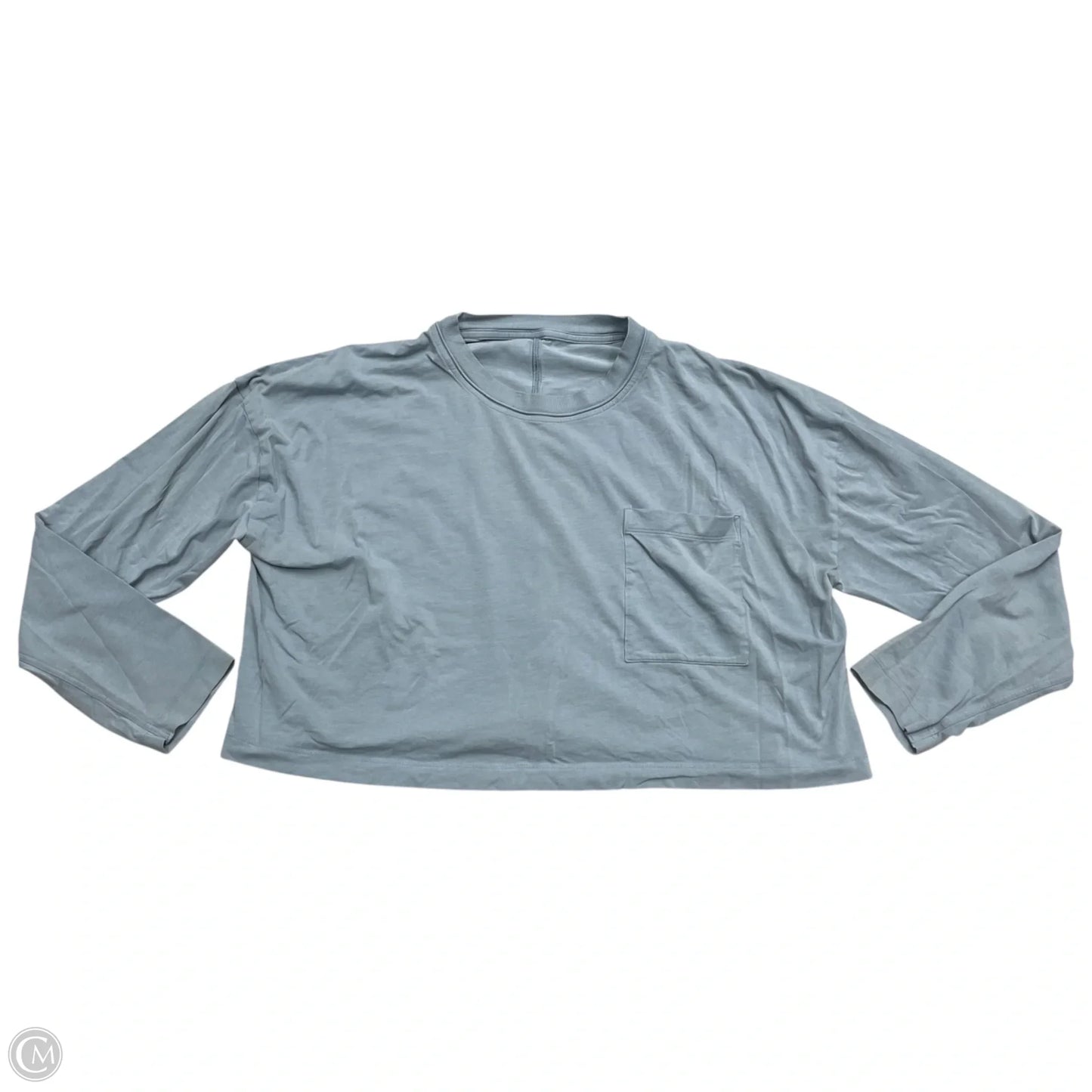 Athletic Top Long Sleeve Collar By Lululemon In Blue, Size: L