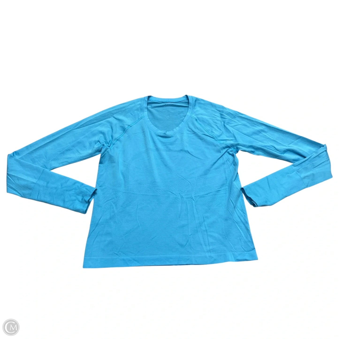 Athletic Top Long Sleeve Collar By Lululemon In Blue, Size: M