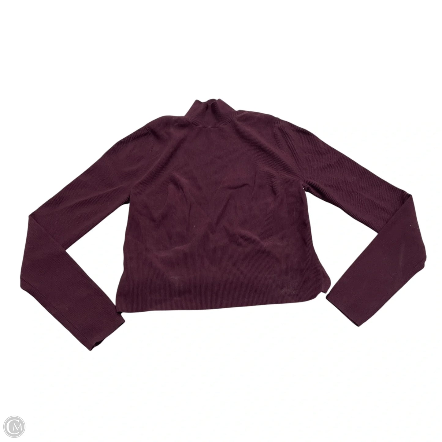 Athletic Top Long Sleeve Collar By Lululemon In Maroon, Size: L