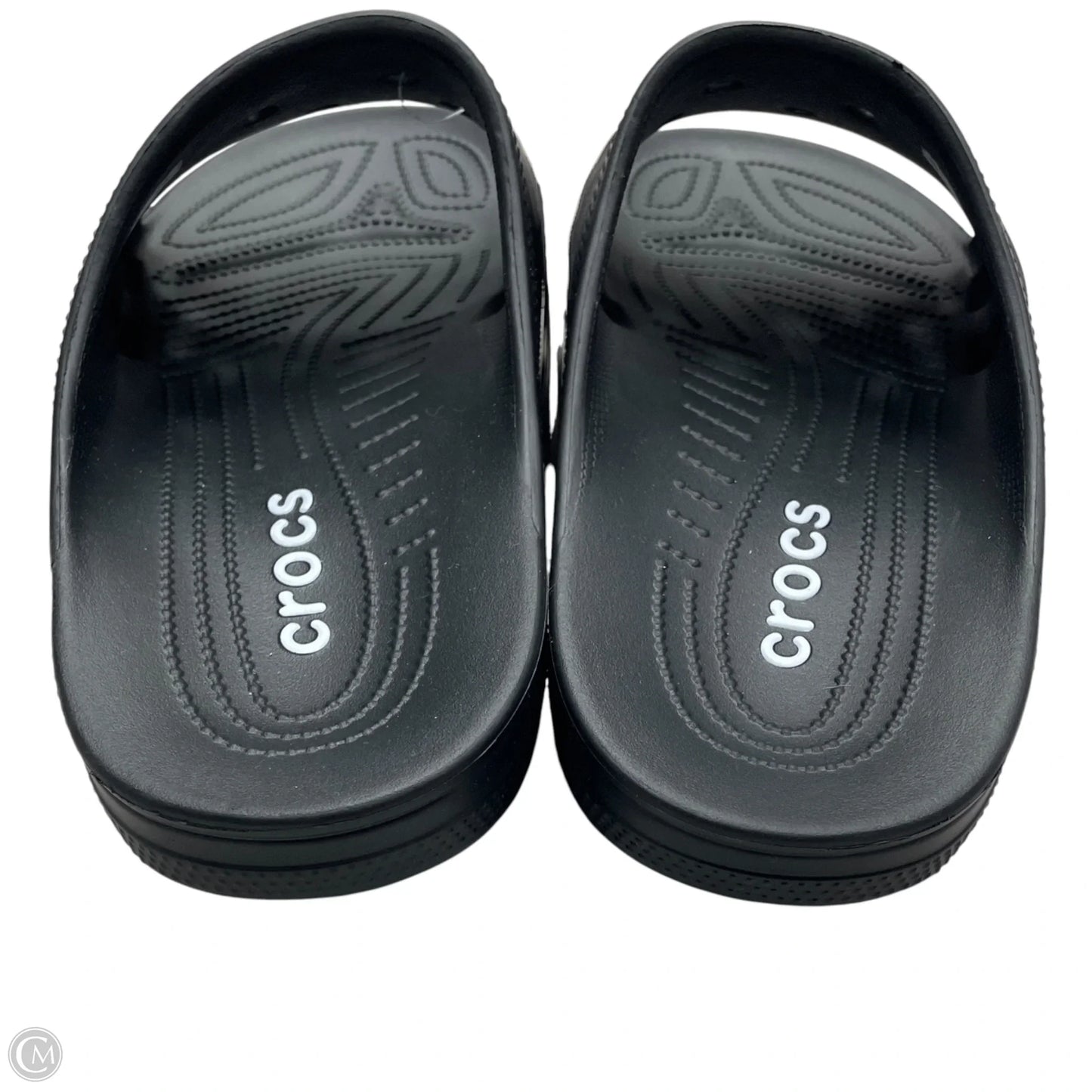 Sandals Flats By Crocs In Black, Size: 7