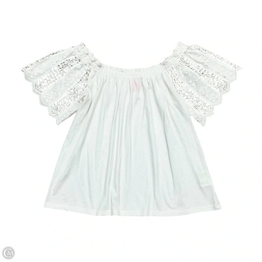 Top Short Sleeve Designer By Lilly Pulitzer In White, Size: L