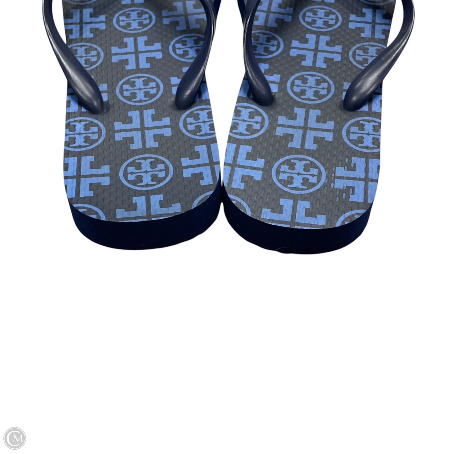 Sandals Designer By Tory Burch In Black & Blue, Size: 9