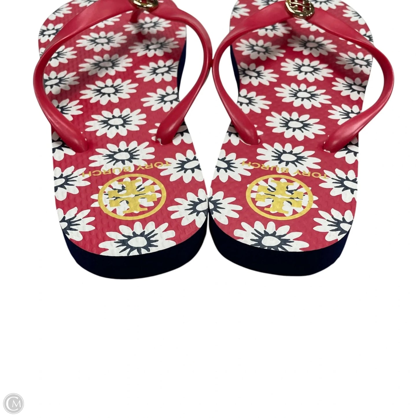 Sandals Designer By Tory Burch In Blue & Red & White, Size: 9