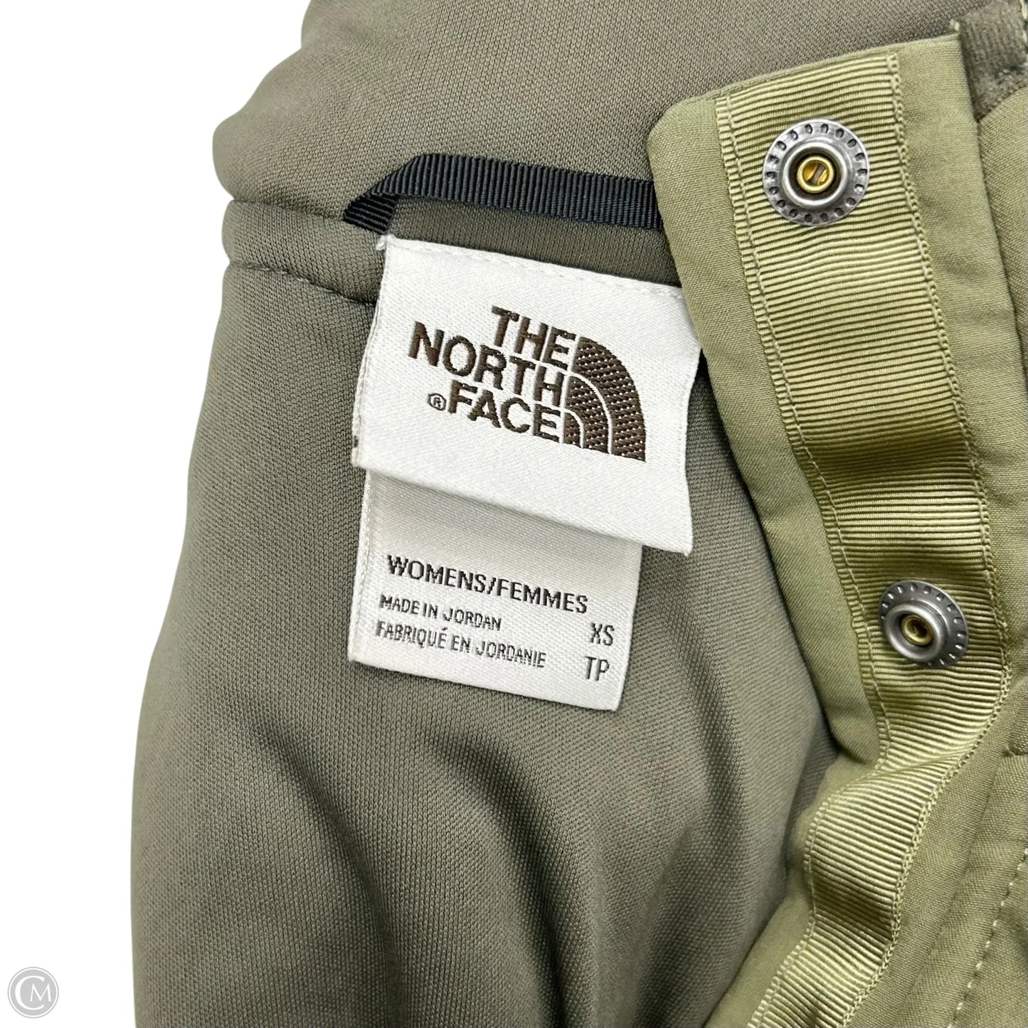 Athletic Top Long Sleeve Collar By The North Face In Green, Size: Xs