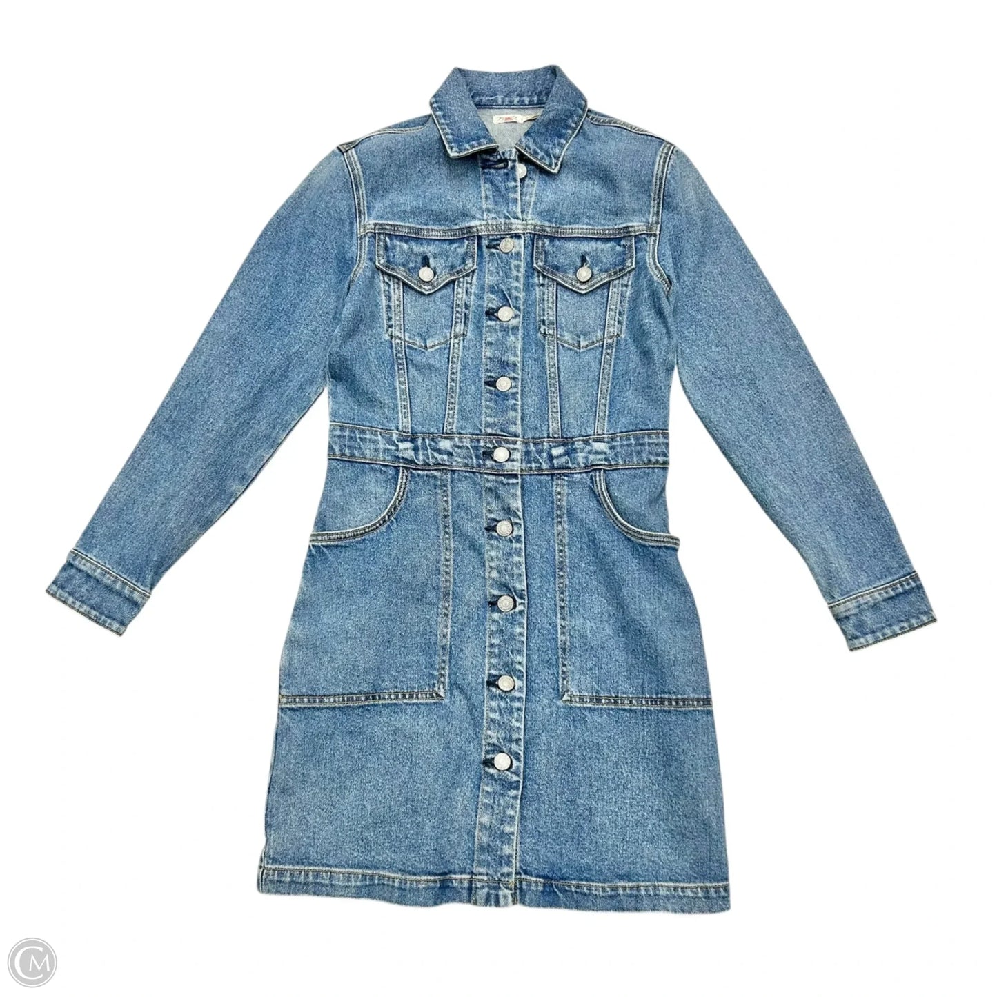 Dress Casual Midi By Faherty In Blue Denim, Size: Xs