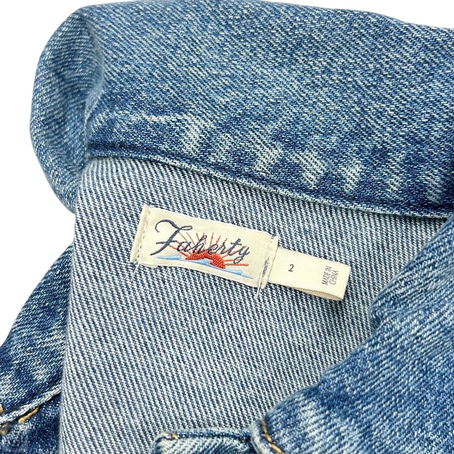 Dress Casual Midi By Faherty In Blue Denim, Size: Xs